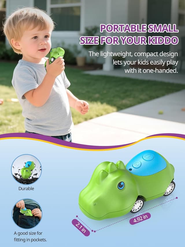 Detalle de Set da 2 Inspireyes macchine giocattolo dinosauro con walkie-talkie ricaricabili (USB-C)