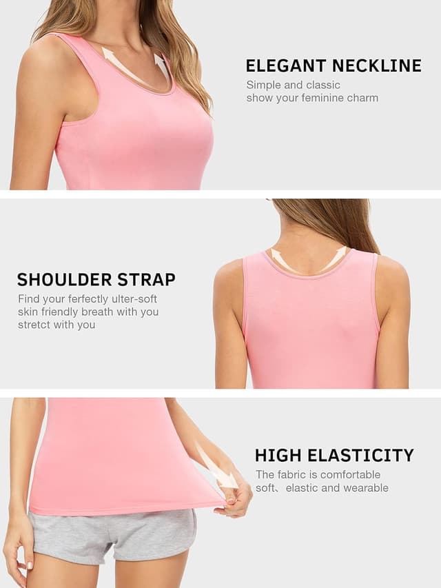 Detalle de Vislivin Elastische Tank Tops für Damen (3/4er Pack) aus Modal mit Spandex
