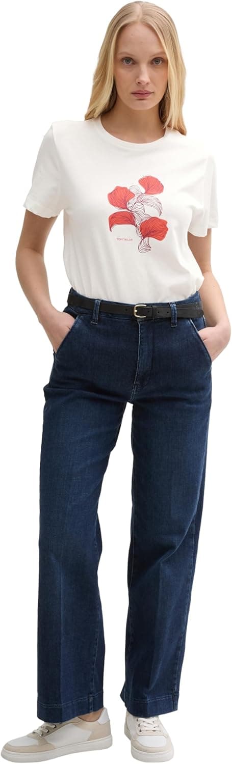 Detalle de TOM TAILOR T-Shirt donna 1047837 in cotone biologico (confezione da 1)