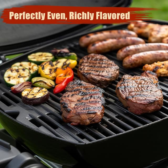 Detalle de Denmay 7646 Grillrost aus Gusseisen als Ersatz für Weber Q300/Q320/Q3000/Q3200 (2 Stück)