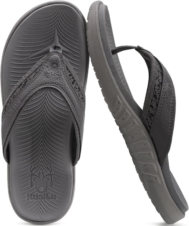 Detalle de KuaiLu Men's Flip Flops with Arch Support 6.5-12