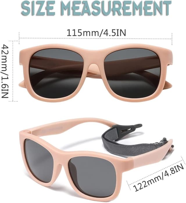 Detalle de Musivon Baby Sunglasses (6 months–2.5 years) with flexible frame, polarised UV lenses and strap