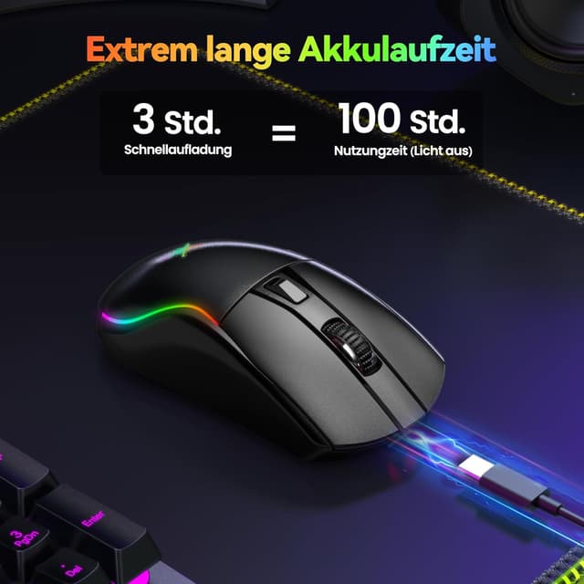 Detalle 2 de TECKNET Gaming Maus Kabellos 24000 DPI