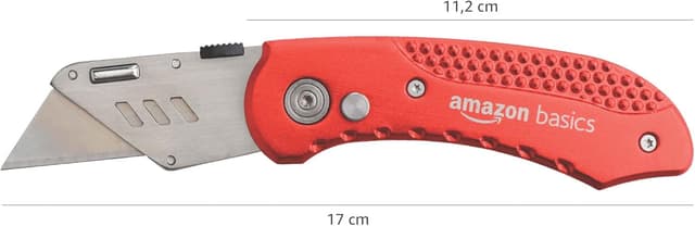 Thumbnail 5 de Amazon Basics Couteau utilitaire pliable rouge