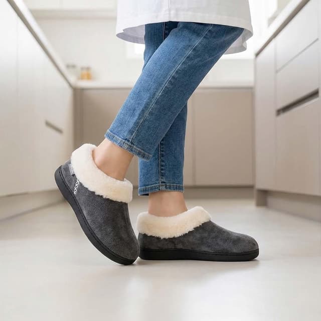 Detalle de EverFoams Microsuede Fuzzy Slippers