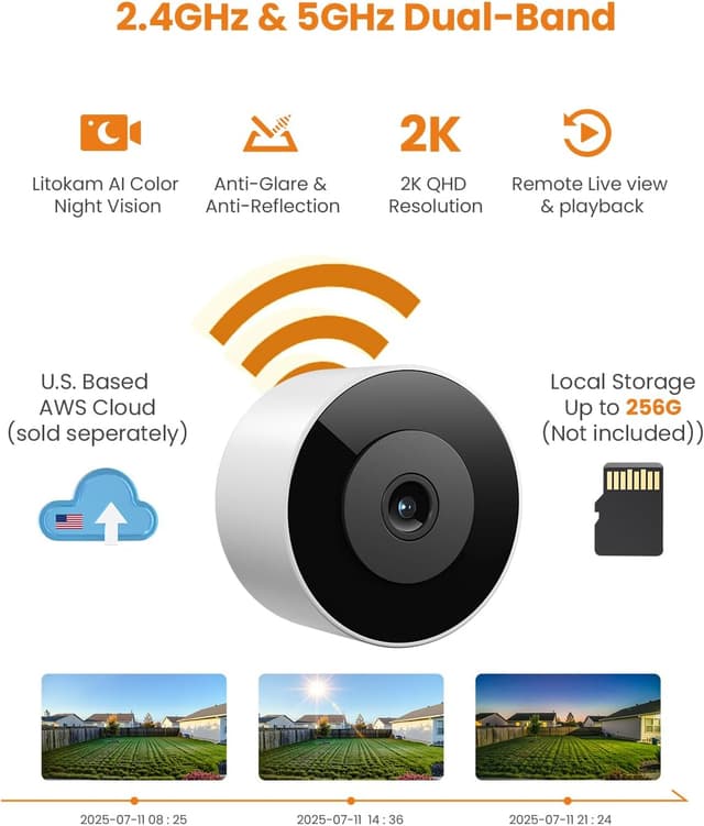 Detalle 2 de litokam Window Camera 3MP 2K indoor security camera