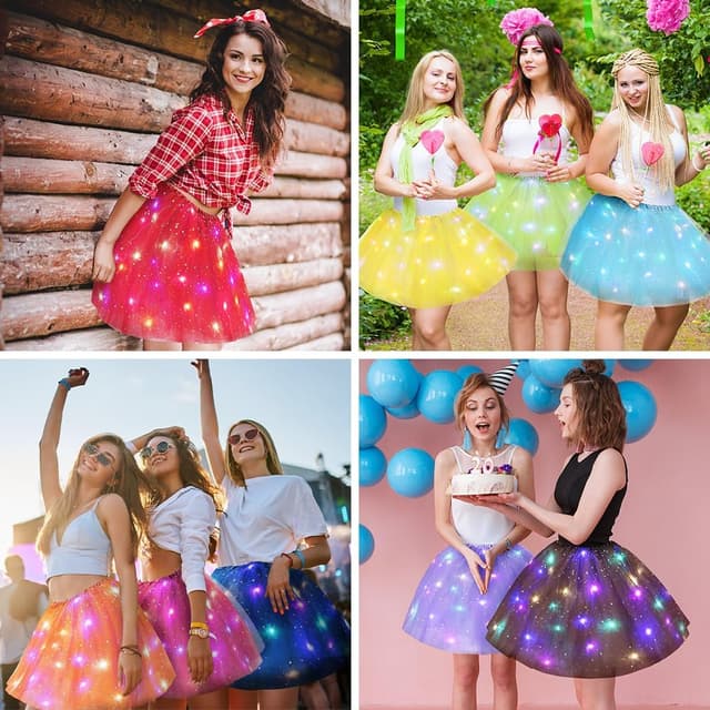 Detalle de URAQT Gonna a Tulle LED per Bambina con 3 modalità di illuminazione