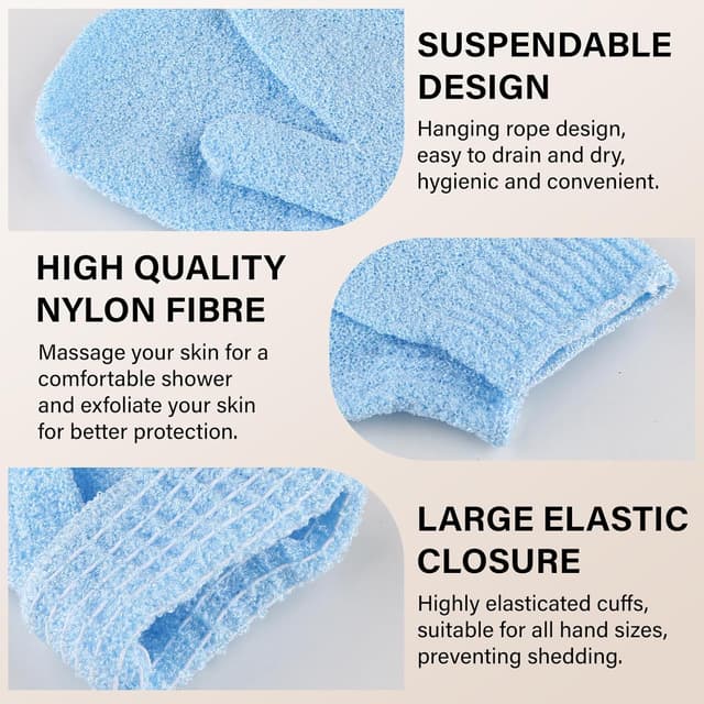 Detalle de Exfoliating gloves 12pc bamboo mitts