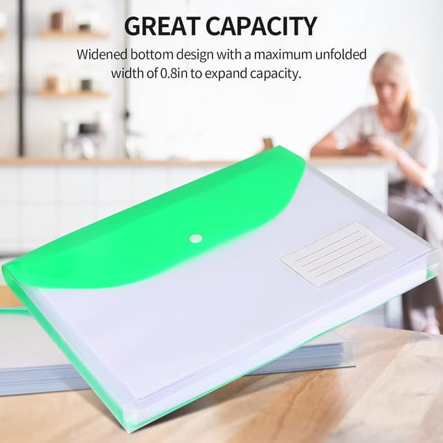 Detalle 1 de TOOELMON A4 plastic wallets 12 pack