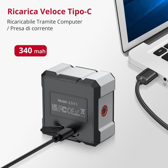 Detalle 2 de XUNTOP Inclinometro digitale ricaricabile con laser bilaterale a 2 fasci e IP54