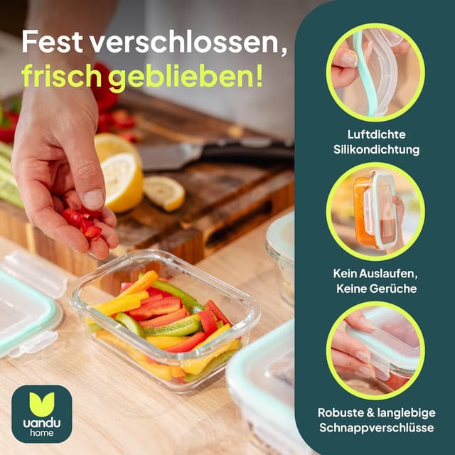 Thumbnail 2 de uandu Glasbehälter 8-teilig Meal Prep 🍱