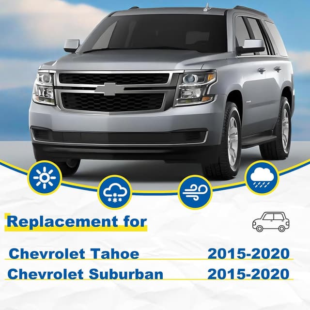 Thumbnail 1 de HRSNO 22"+22" Windshield Wipers + 13" Rear Wiper Blade Set (Pack of 3) for Chevrolet Tahoe 2015-2020