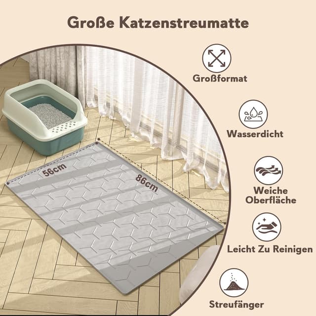 Thumbnail 3 de Garoopion Katzenklo Matte 86x56 cm 🐾