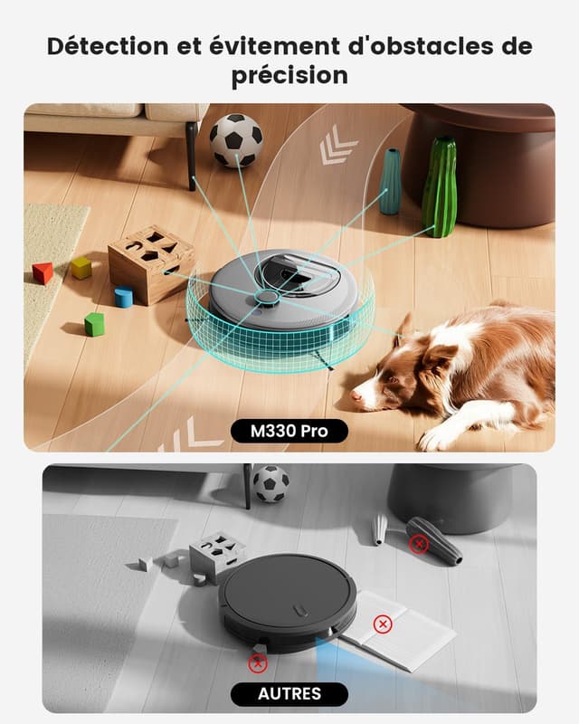 Detalle de Lefant M330 Pro, aspirateur robot 5000Pa