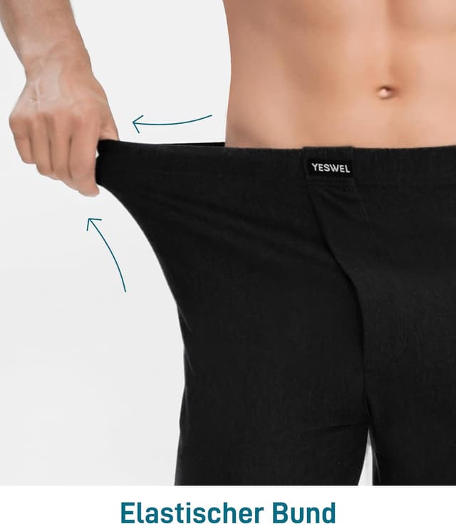 Detalle de YESWEL 6er/10er Pack Herren-Boxershorts aus atmungsaktivem Baumwollmix – lockere Retro-Unterwäsche (M–4XL)