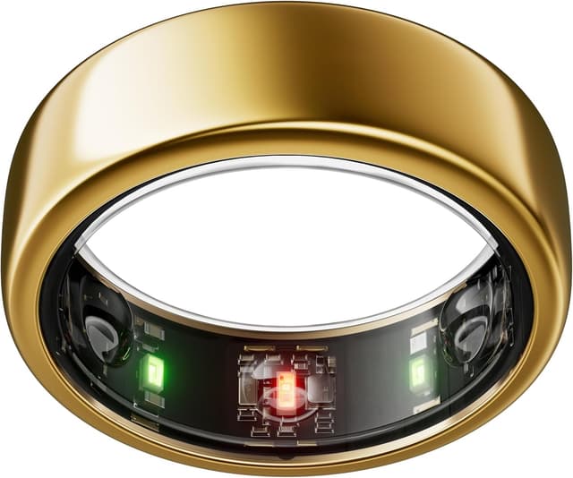 Detalle de OURA Gen3 Horizon Smart-Ring (Größe 6, Gold) – Wearable für Schlaf-, Herzfrequenz- und Fitnesstracking mit bis zu 7 Tagen Akkulaufzeit