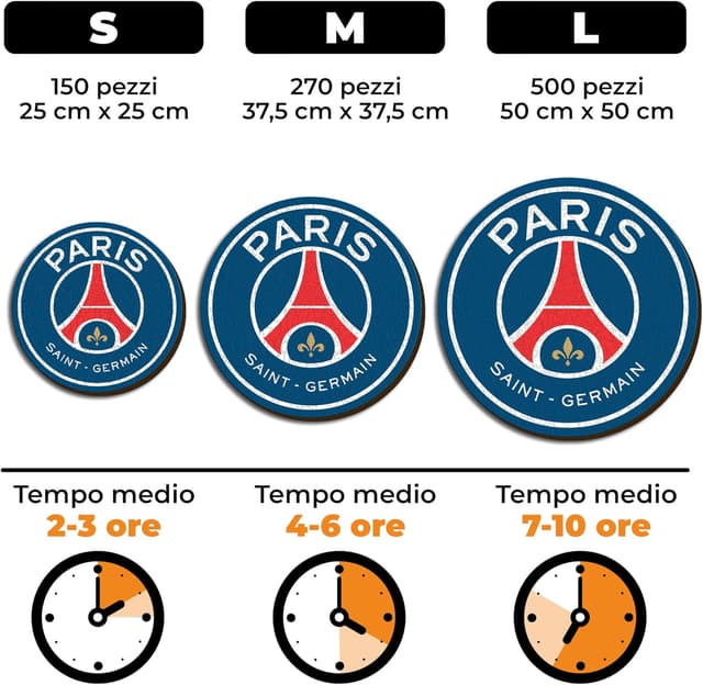 Detalle de Puzzle in legno Iconic Puzzles PSG Logo, prodotto ufficiale, 500 pezzi (taglia L)