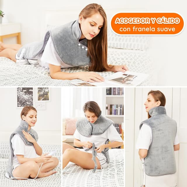 Detalle 2 de Almohadilla Térmica para Espalda y Cuello 🧣 60x100cm, 6N, Lavable