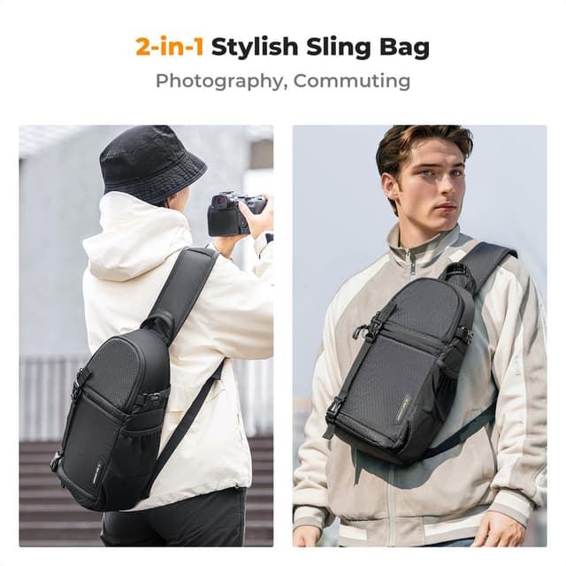 Detalle 2 de K&F CONCEPT Camera Sling Bag Crossbody (Waterproof) for DSLR, SLR & Mirrorless