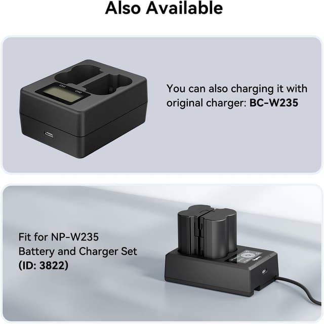 Thumbnail 6 de SmallRig NP-W235 2400mAh USB-C rechargeable battery for Fujifilm X‑T5 / X‑T4 / GFX 100S (4266)