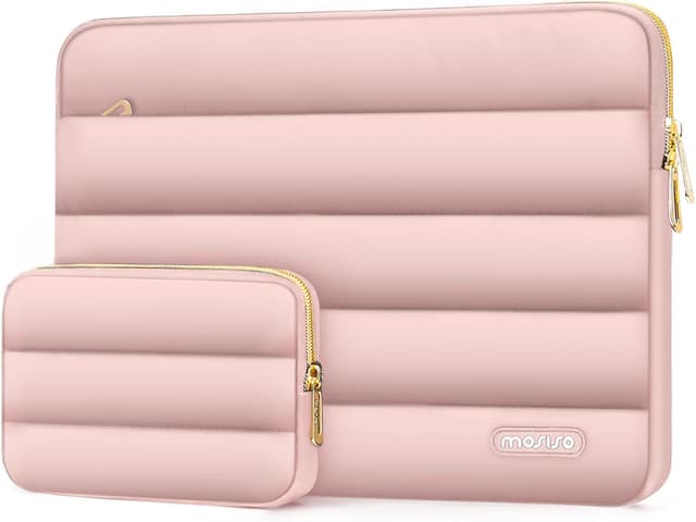 Detalle de MOSISO Laptop Hülle Tasche 15–15,6 bis 16 Zoll (rosa) inkl. Klein-Etui