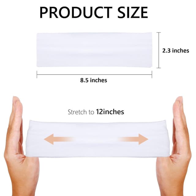 Detalle de Huachi Women’s Headbands (16-Pack) — Soft Elastic Cloth Non-Slip Headbands in Neutral Colors