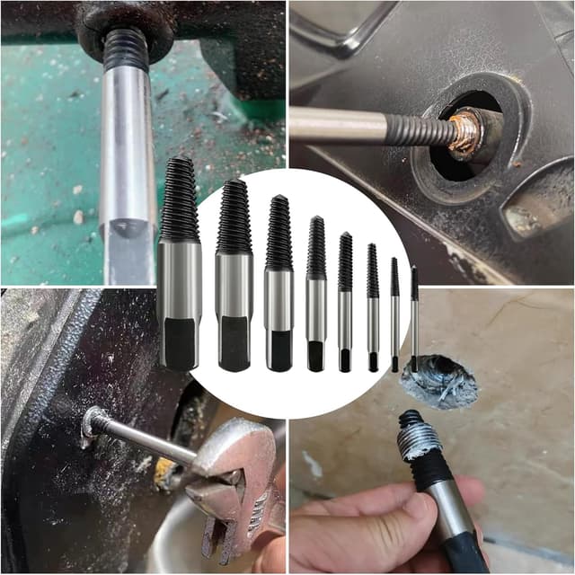 Detalle de Lot de 8 extracteurs de vis professionnels pour retirer les vis endommagées