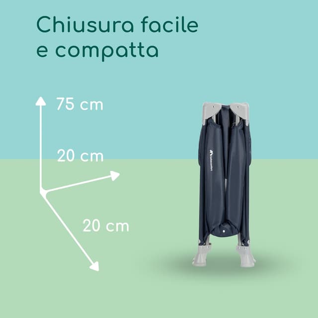 Detalle de Bebeconfort Sweet Dreams lettino da campeggio pieghevole per neonati 0-3 anni (navy blue) con finestra laterale