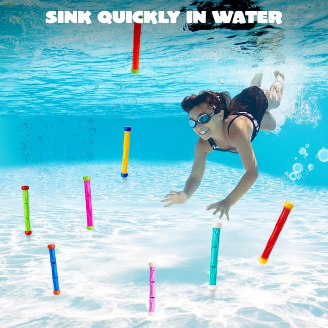 Detalle 2 de JOYIN Diving Sticks Pool Toys (8 pcs) – Underwater training dive sticks for kids