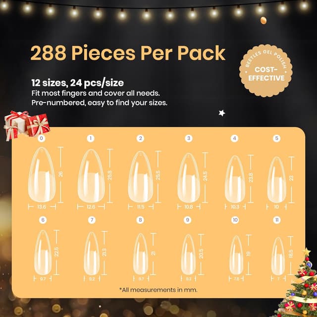 Thumbnail 2 de Beetles Gel Nail Tips Medium Almond 288pcs