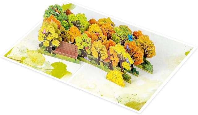 Detalle de Row of Ginkgo Trees pop up cards