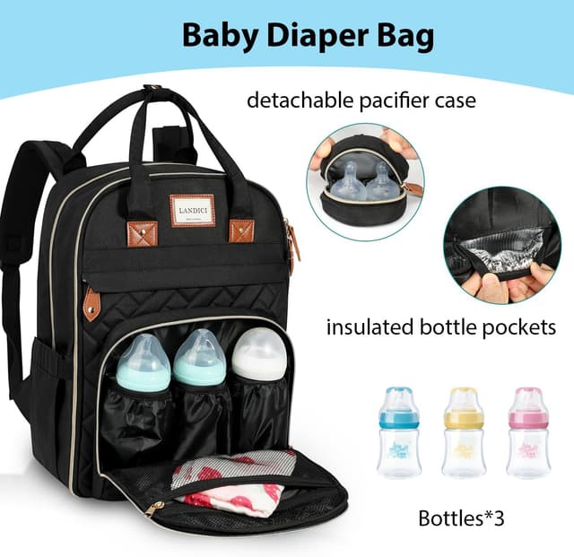 Detalle 2 de LANDICI Baby Changing Bag Backpack 25.2"