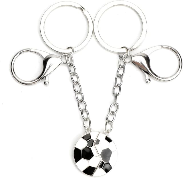 Detalle de Tranbath 2er Set Schlüsselanhänger mit Fußball-Design – Geschenkidee für Fußballfans & Schlüsselanhänger-Sammler