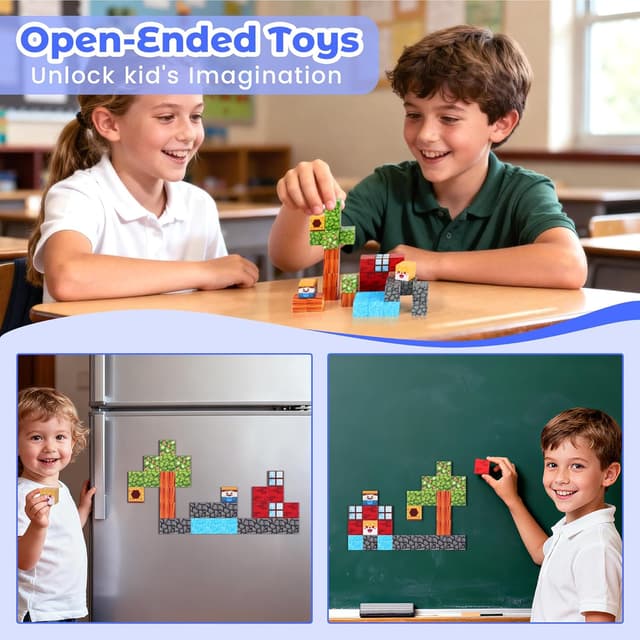 Detalle de Mini Magnetic Blocks for Travel 35pcs 🧱📍?