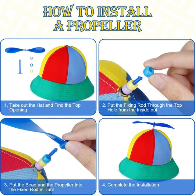Detalle 1 de Aomig Propeller Mütze mit Propeller 1 Set