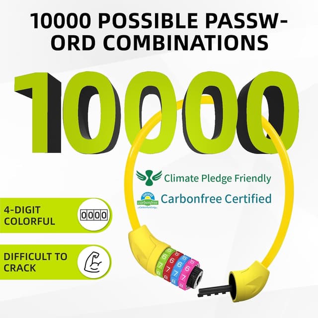 Detalle 2 de Fahrradzahlen-Schloss 4-stellig für Kinder 650 mm