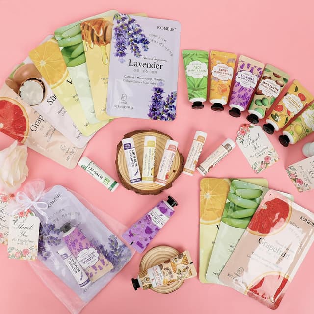 Thumbnail 6 de KONEUK 30-Pack Bulk Facial Mask, Hand Cream & Lip Balm Sets for Easter Baskets, Teachers, Nurses & More
