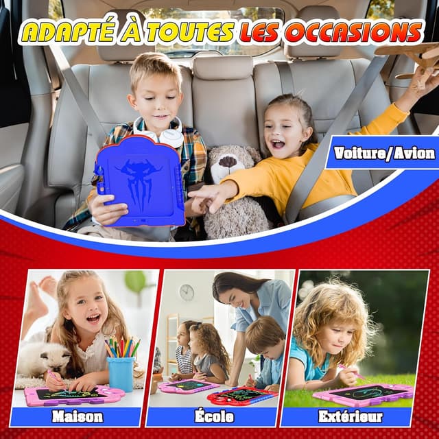 Detalle de Braxel Ardoise Magique 8,5 pouces – tablette à thème colorée, effaçable avec verrouillage d’effaçage