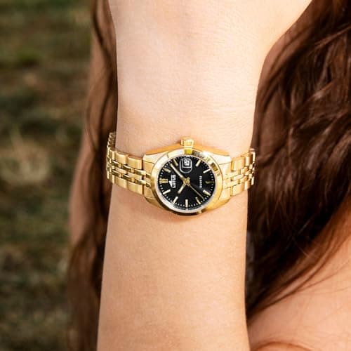 Detalle 2 de LOTUS Reloj de mujer analógico Old Money dorado con acero inoxidable 316L y cuarzo