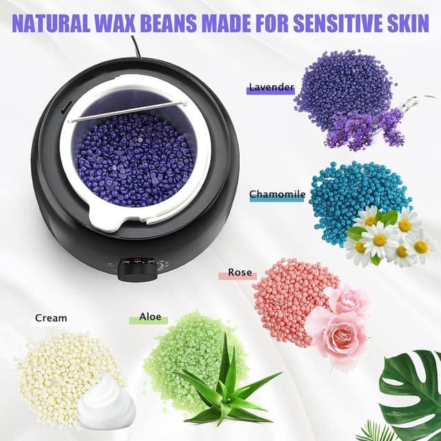 Detalle de TIKESI Waxing Kit with Wax Warmer, Hard Wax Beans (14.1 oz) + Sprays & Tools for Full-Body Hair Removal