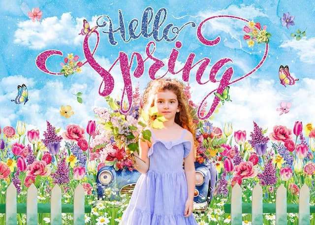 Detalle 2 de Fotohintergrund Hello Spring 2,1 m x 1,5 m