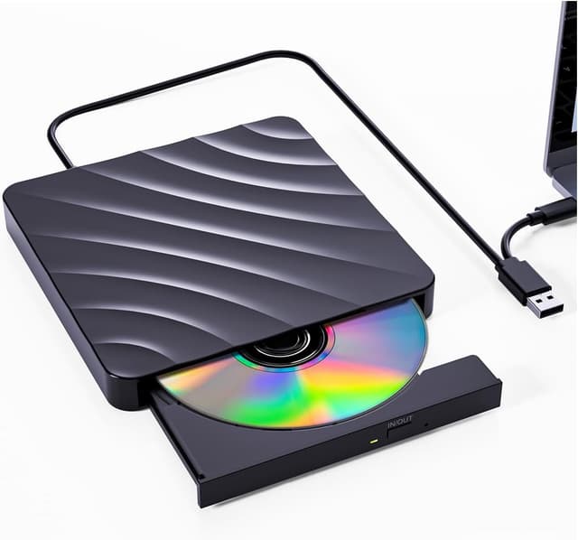 Detalle de QDSYLQ externes USB-DVD/CD-Laufwerk mit USB 3.0 (DVD Brenner, CD-/DVD-Player) für Laptop & PC