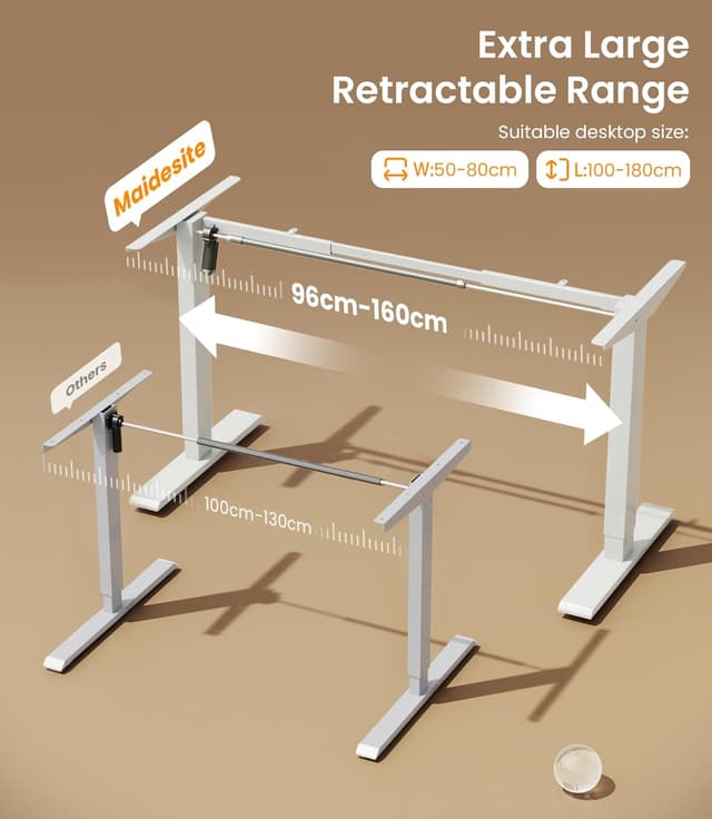 Detalle de MAIDeSITe electric standing desk frame 72–120 cm