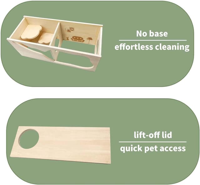 Detalle de Marchul Hamsterversteck aus Holzhaus mit Kammer & Tunnel – modulares Magnet-Spielzeug für Kleintiere (Wohnzimmer)