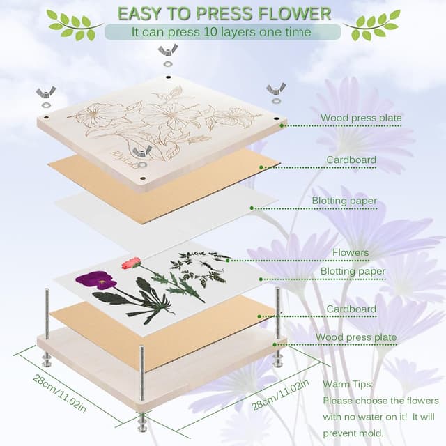 Thumbnail 4 de Rhykoka Extra Large Flower Press 11x11 inch