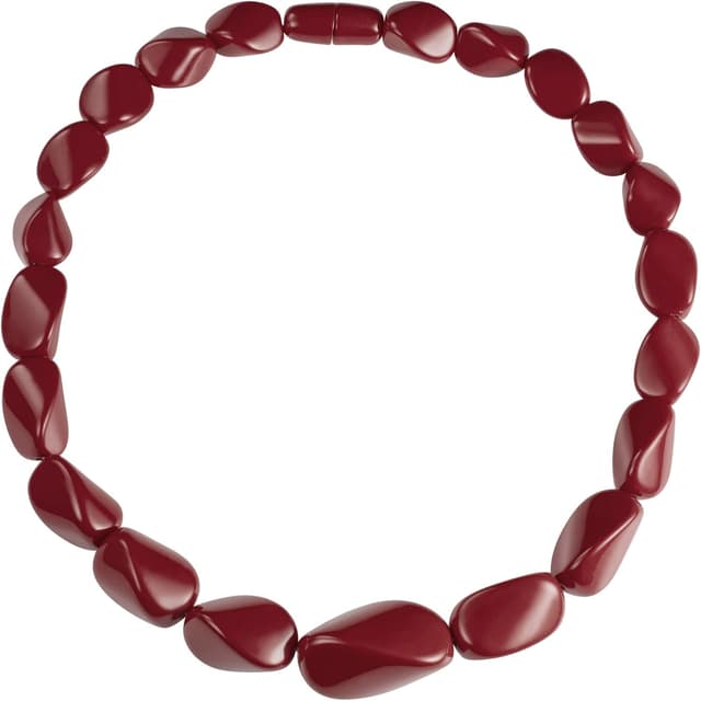 Detalle de Collana da donna ZAVANA lunga 56 cm in resina, stile bohémien (bordeaux)