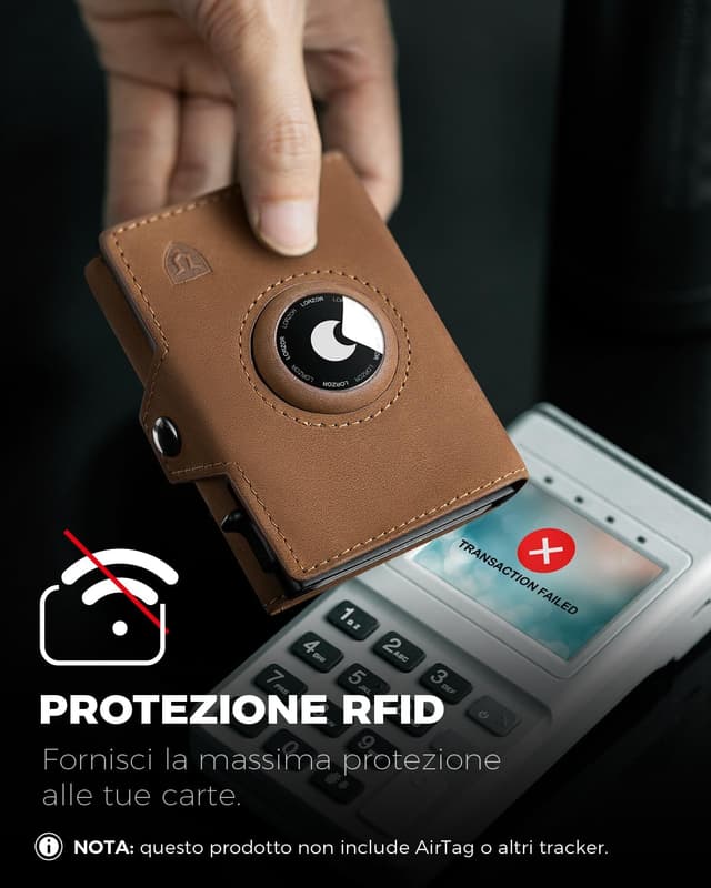 Thumbnail 6 de LORZOR Portafoglio Airtag Slim in pelle