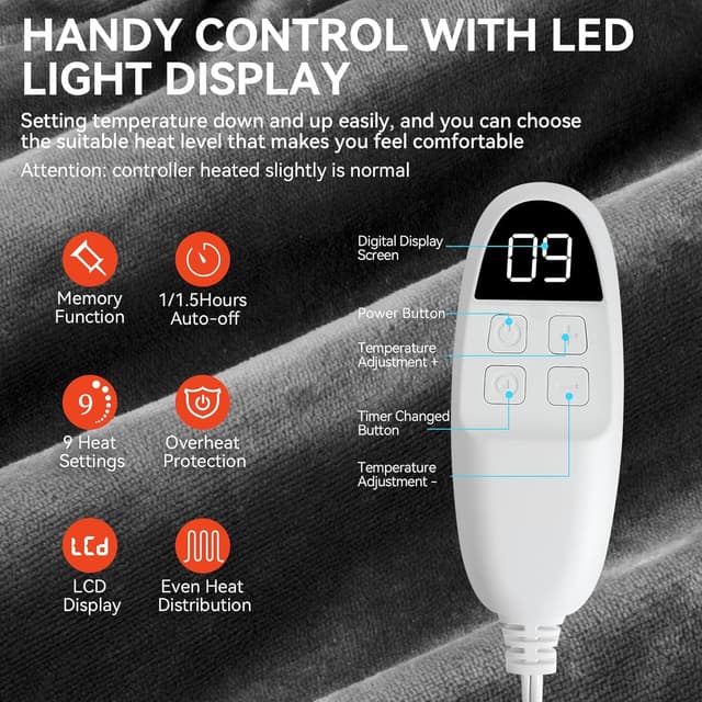 Thumbnail 2 de Olycism Termoforo elettrico 60x85 cm per schiena e collo