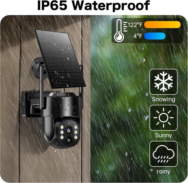 Detalle 2 de Wireless Solar Security Camera (5G/2.4G) with 2-Way Talk, Color Night Vision & Human Detection