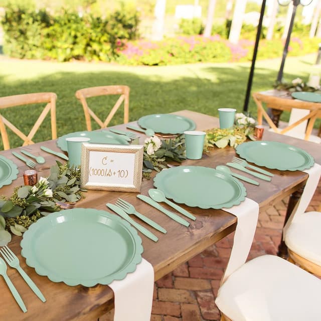 Thumbnail 5 de Xiangqu 175 Pcs Sage Green Party Set